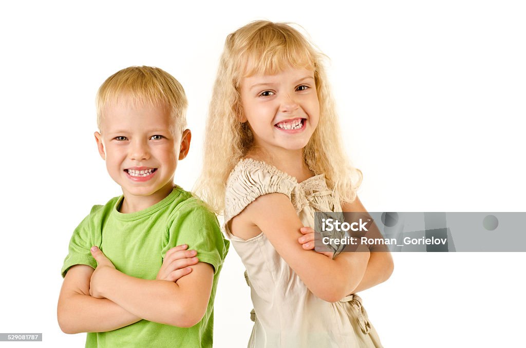 boy and girl boy and girl isolated on a white background Adult Stock Photo