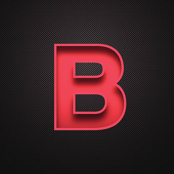 b デザイン、アルファベット-赤文字で炭素繊維背景 - letter b typescript letterpress alphabet点のイラスト素材／クリップアート素材／マンガ素材／アイコン素材