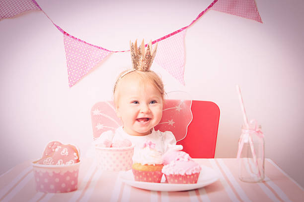 istock happy little princess at pink party 529095671
