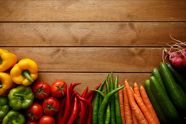 istock Organic vegetables on a wooden 529095919