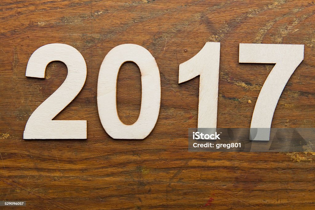 2017 text on plank wood XXXL 2017 text on plank wood 2017 Stock Photo