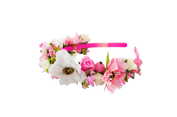 istock head band decorated with flowers isolated over white 529096839