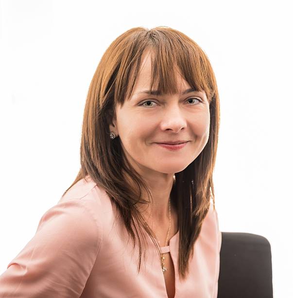 Businesswoman smiling stock photo