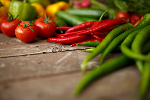 istock Organic vegetables on wood 529097045