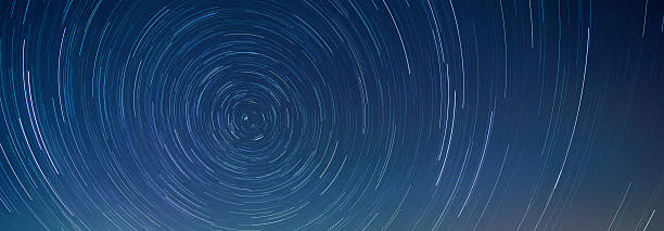 Star trail in the night sky