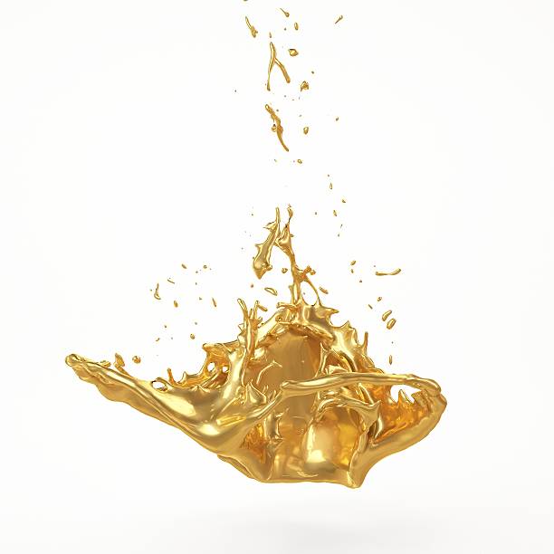 istock Abstract Golden Shape, Melt Gold Isolated 529099163