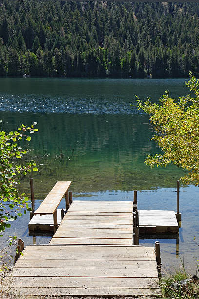 istock Wooden convenient dock for boats 529100031