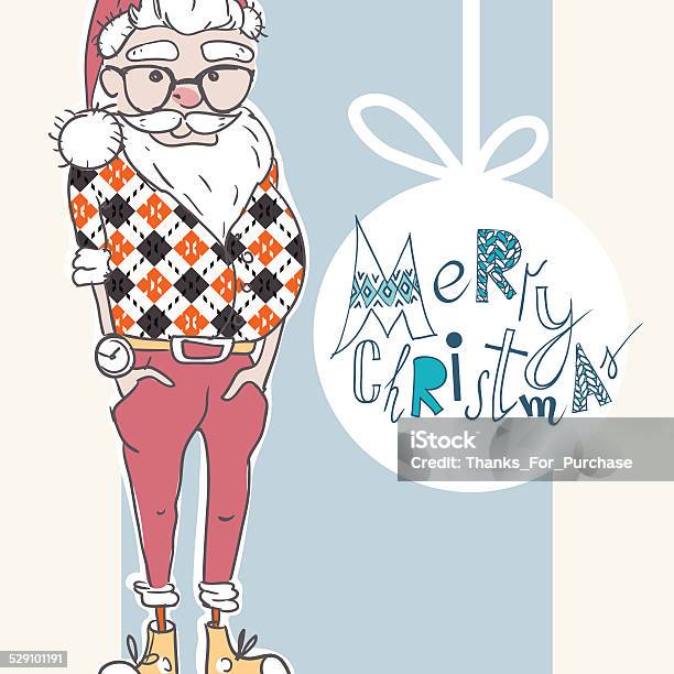 Merry Christmas Background With Santa Stock Illustration - Download Image Now - Arts Culture and Entertainment, Backgrounds, Beard