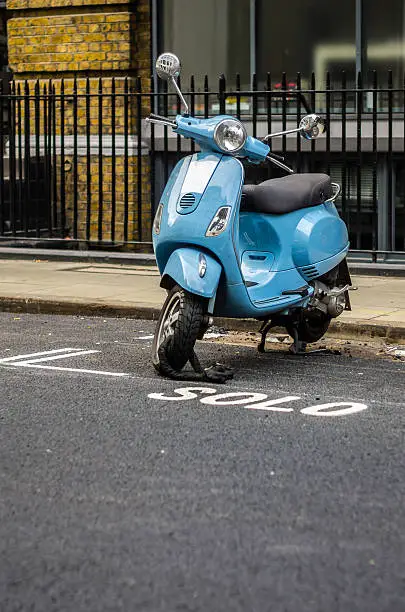 blue scooter, classic italian mode of transport