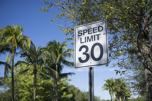 Street sign stating 30mph speed limit