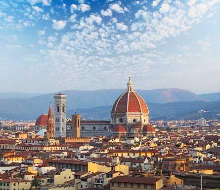 Cathedral Santa Maria del Fiore at sunrise. Florence, Italy