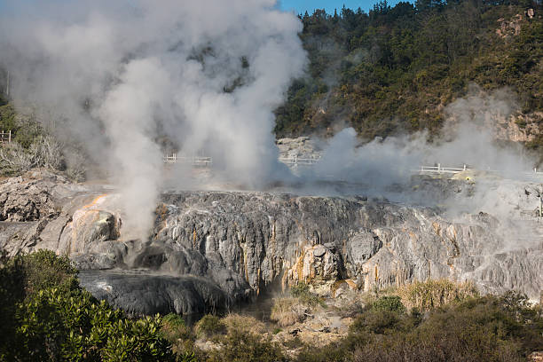 istock volcanic valley in Rotorua 529114655