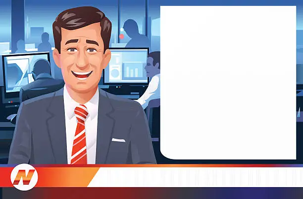 Vector illustration of News Anchorman