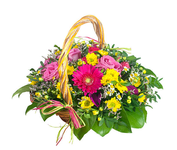 Flower basket stock photo