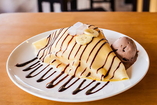 istock Wipping cream crape with chocolate Icecream 529117510