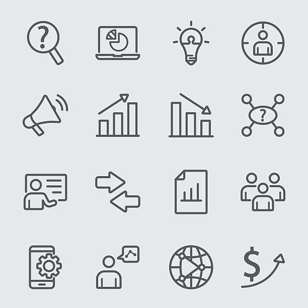 Business marketing line icon Business marketing line icon 	 megaphone patterns stock illustrations