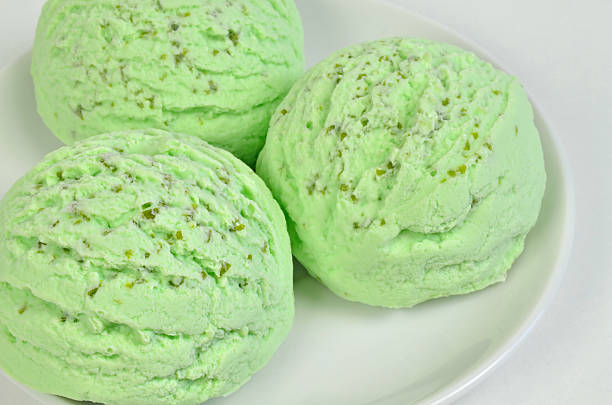 istock Pistachio Ice Cream, scoops of ice cream,  macro 529122020