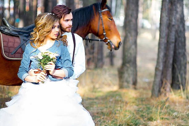 istock Wedding in country style in the woods 529122262