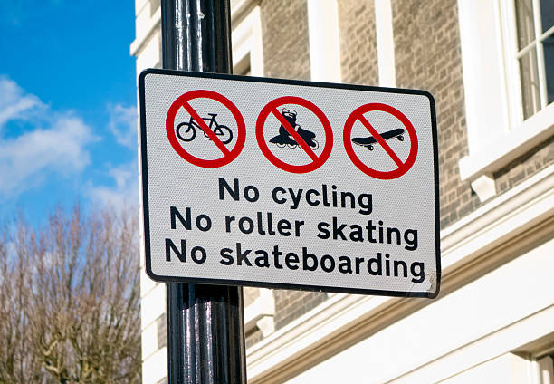 istock No cycling, roller skating or skateboarding - sign 529126226