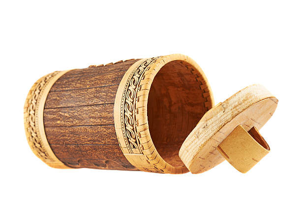 istock Handmade wooden cylindrical case 529126622