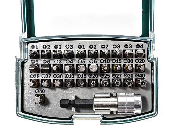 istock Different Security screwdriver drill heads and accessories in a 529127840
