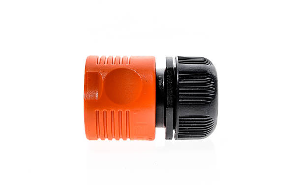 Different Garden water hose nozzle or connectors isolated on white background
