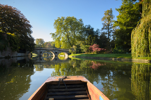Traditional leisure activity - punting on the river Cam in Cambridge
