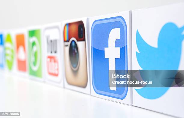 Social Media Icons Stock Photo - Download Image Now - Marketing, Auto Post Production Filter, Online Messaging