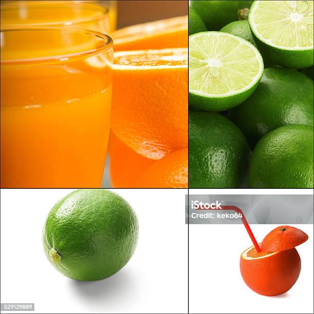 Citrus Fruits Collage Stock Photo - Download Image Now - Antioxidant, Border - Frame, Brightly Lit