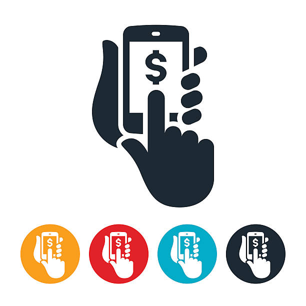 mobile einkauf symbol - online banking stock-grafiken, -clipart, -cartoons und -symbole