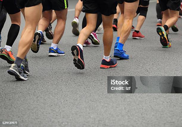 Marathon Runner Legs Stock Photo - Download Image Now - Marathon, Rear View, Active Lifestyle