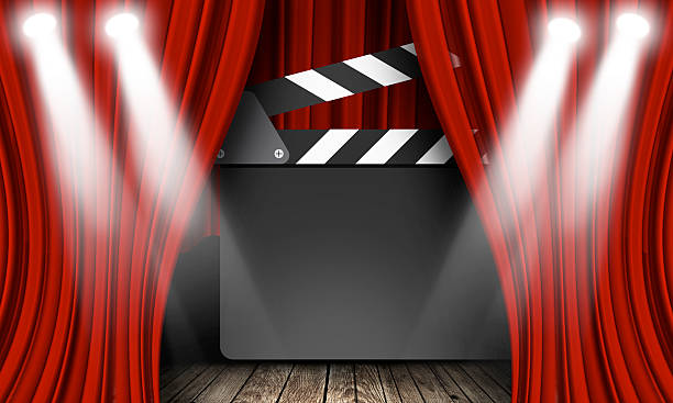 istock Movie clapperboard on a red 529132496