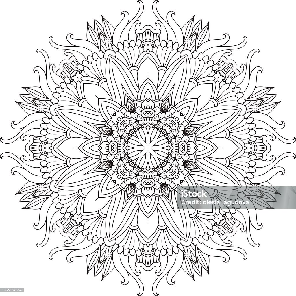 Mandala. Ethnic decorative elements. Hand drawn background Mandala. Round Ornament.Vintage decorative elements. Oriental pattern, vector illustration. Islam and Arabic and Indian and turkish and pakistan, and chinese, ottoman motifs. Abstract stock vector