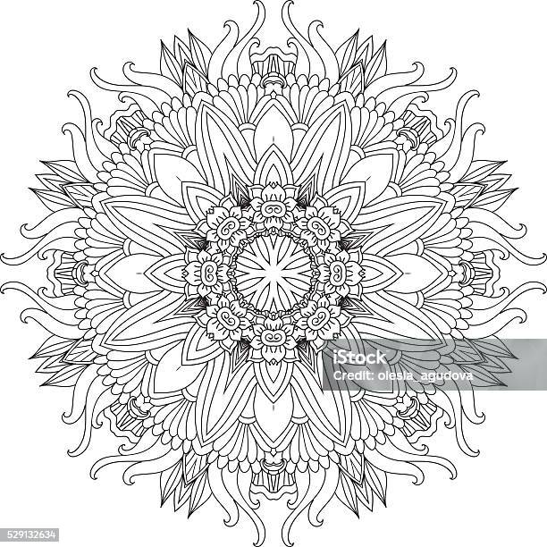 Mandala Ethnic Decorative Elements Hand Drawn Background Stock Illustration - Download Image Now