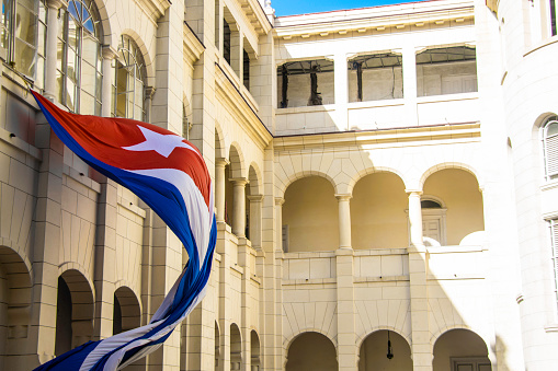 Cuban Flag Flying in Havana