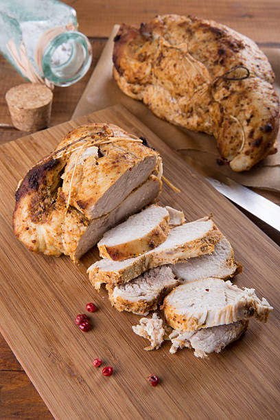 istock Roasted turkey breast on wooden plank 529133482