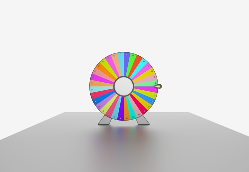 Colorful wheel of fortune as a symbol of gambling or lucky. 3D illustration. 3D illustration.