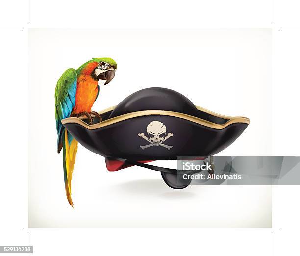 Pirate Hat Icon Stock Illustration - Download Image Now - Pirate - Criminal, Hat, Parrot