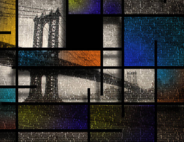 пейзаж современного искусства в нью-йорке - block textured effect abstract architecture stock illustrations