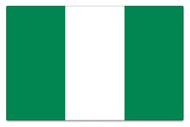 Nigerian gloss flag on white with a subtle shadow.