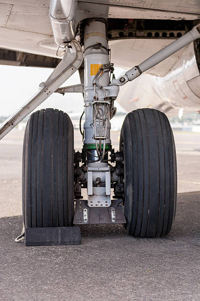 istock Jet Airliner Main Landing Gear Close-Up 529136180