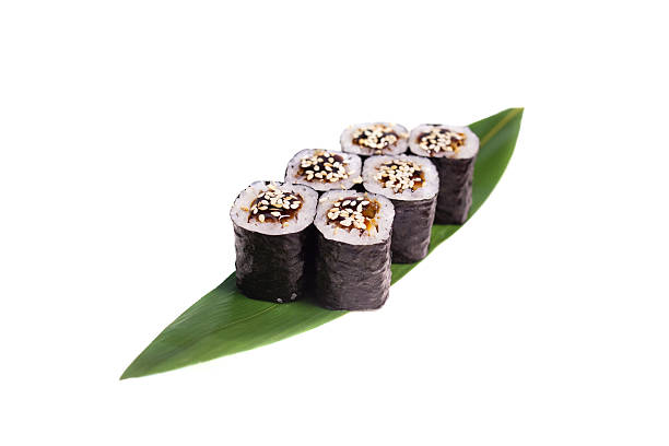 istock Japanese seafood sushi , roll on a white background 529137826