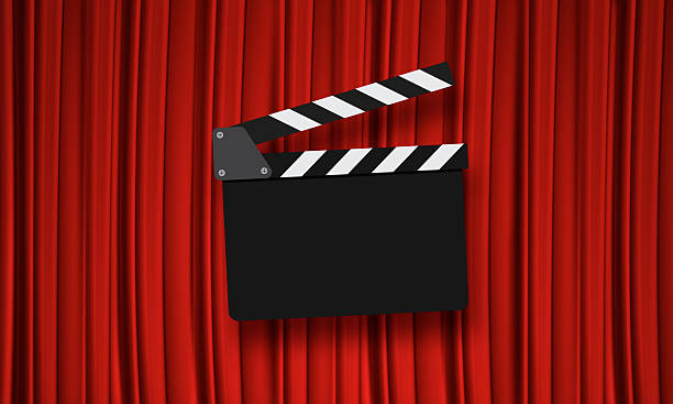 istock Movie clapperboard on a red 529139300
