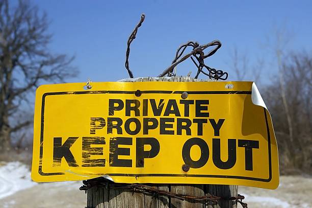 Private Property Sign stock photo