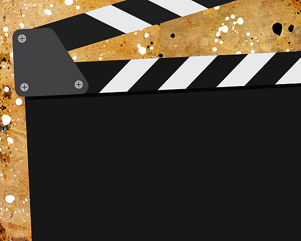Movie clapperboard on a grunge