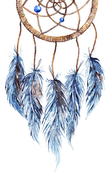 istock Watercolor ethnic tribal hand made feather dreamcatcher 529140658
