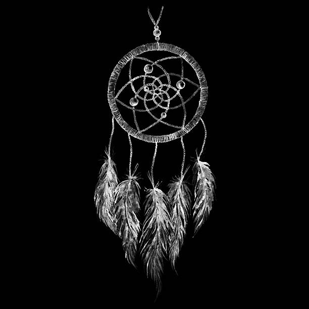 istock Watercolor monochrome ethnic tribal hand made feather dreamcatcher isolated 529141626