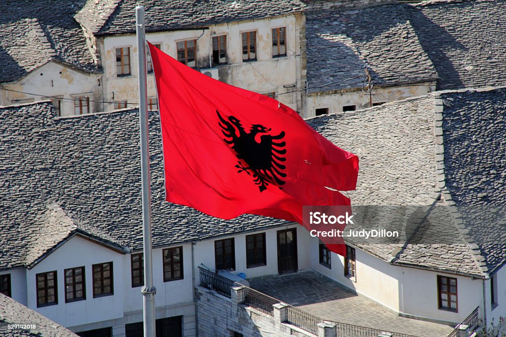 Flagge von Albanien - Lizenzfrei Albanien Stock-Foto