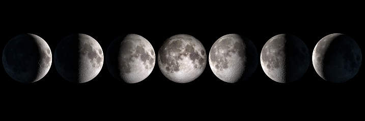 Moon phases, elements of this image are provided by NASA
