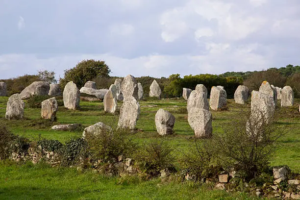 Intriguing standing stones at Carnac in Brittany in north-western France